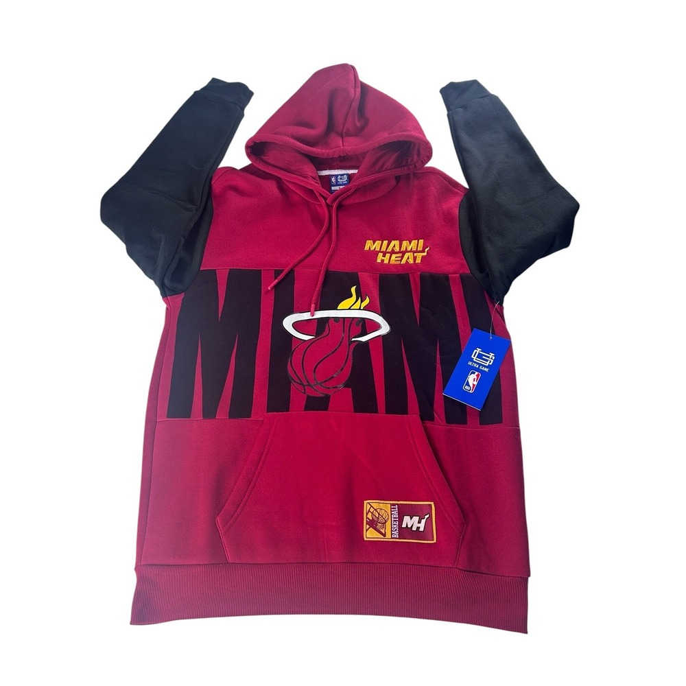 Ultra Game NBA Miami Heat Mens X Factor 2 Hoodie Maroon Black VHMI947F Small NEW